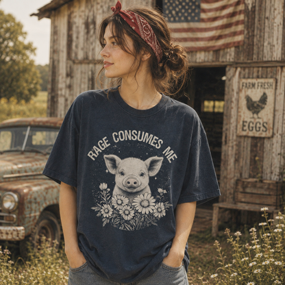 Rage consumes me Unisex T-Shirt, Sweat-shirt and Hoodie for Pig Lovers