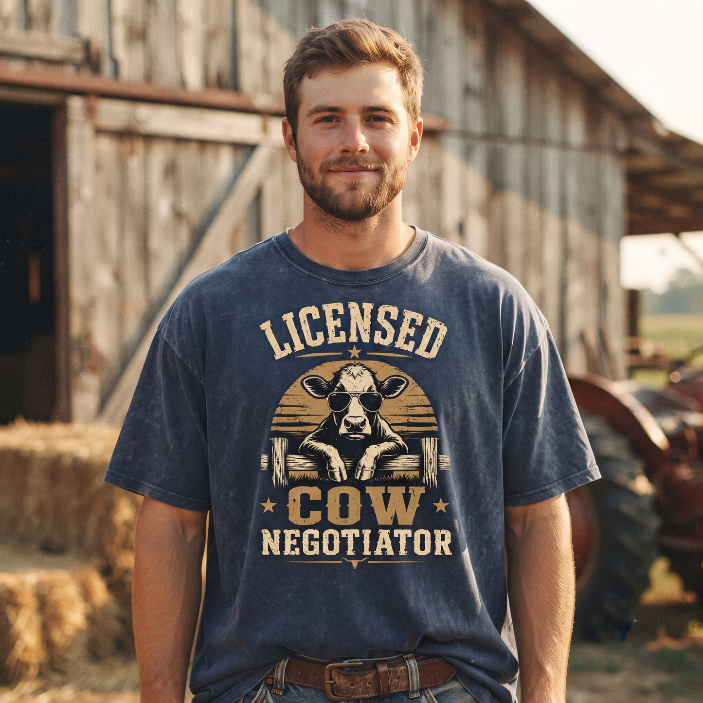 Licensed Cow Negotiator Unisex T-Shirt,  Funny Cow Comfort Colors Shirt