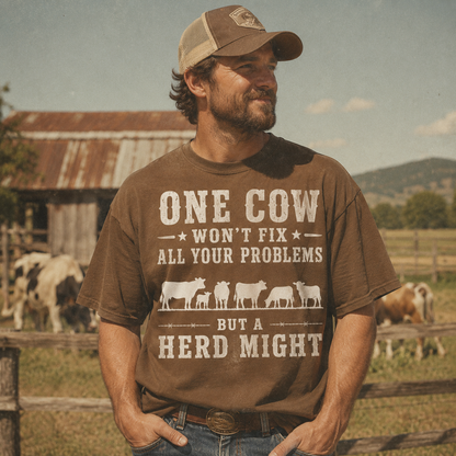 One cow won't fix all your problems but a herd might Unisex T-Shirt, Sweat-shirt and Hoodie