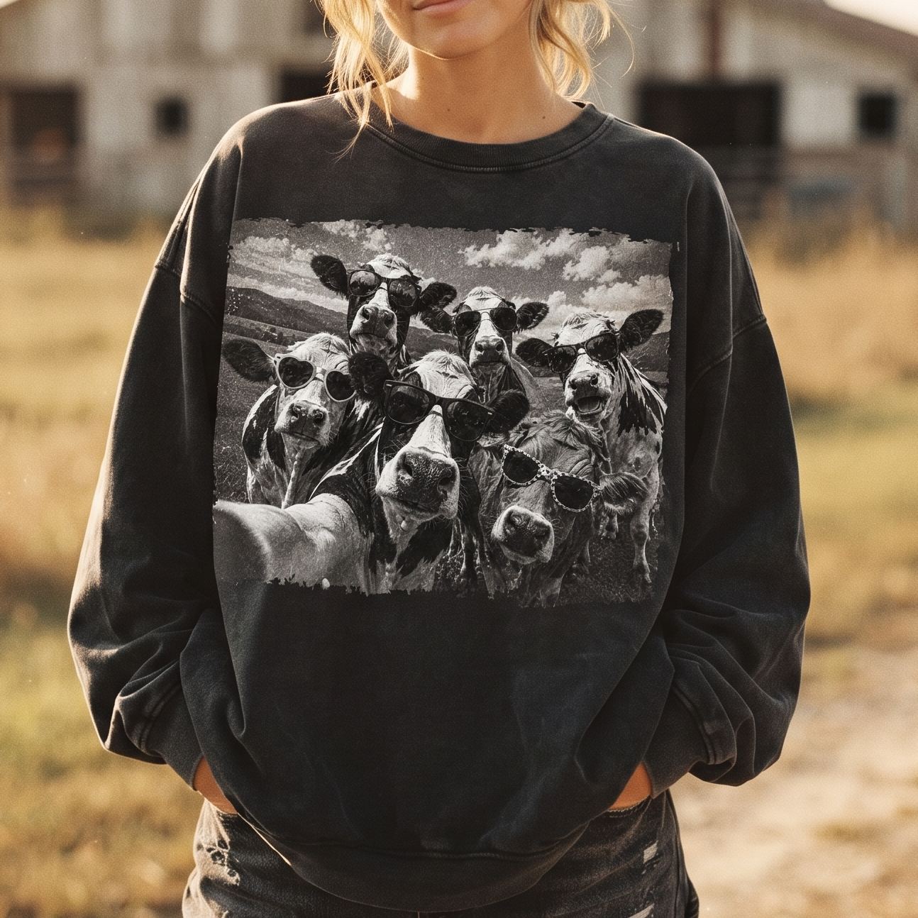 Cows selfies meme Unisex T-Shirt, Sweat-shirt and Hoodie