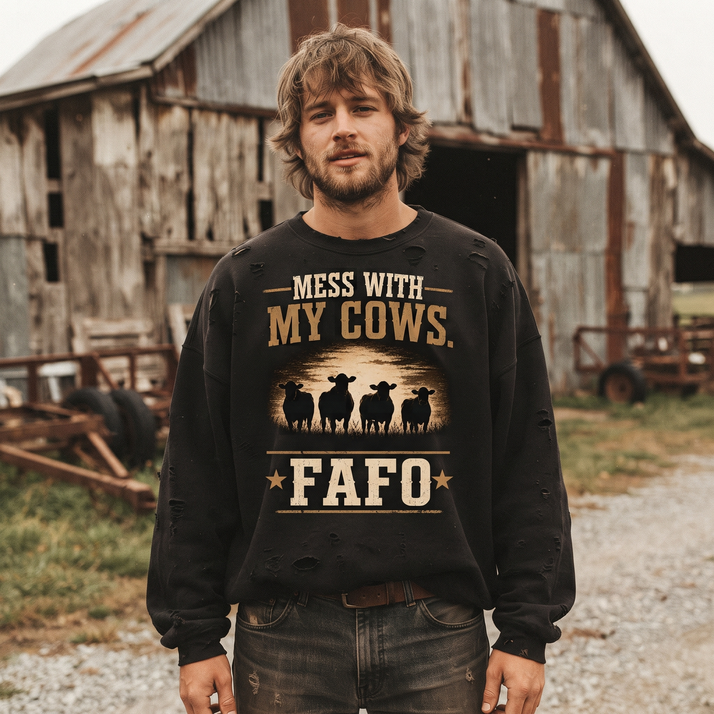Mess With My Cows. FAFO Unisex T-Shirt,  Funny Cow Comfort Colors Shirt