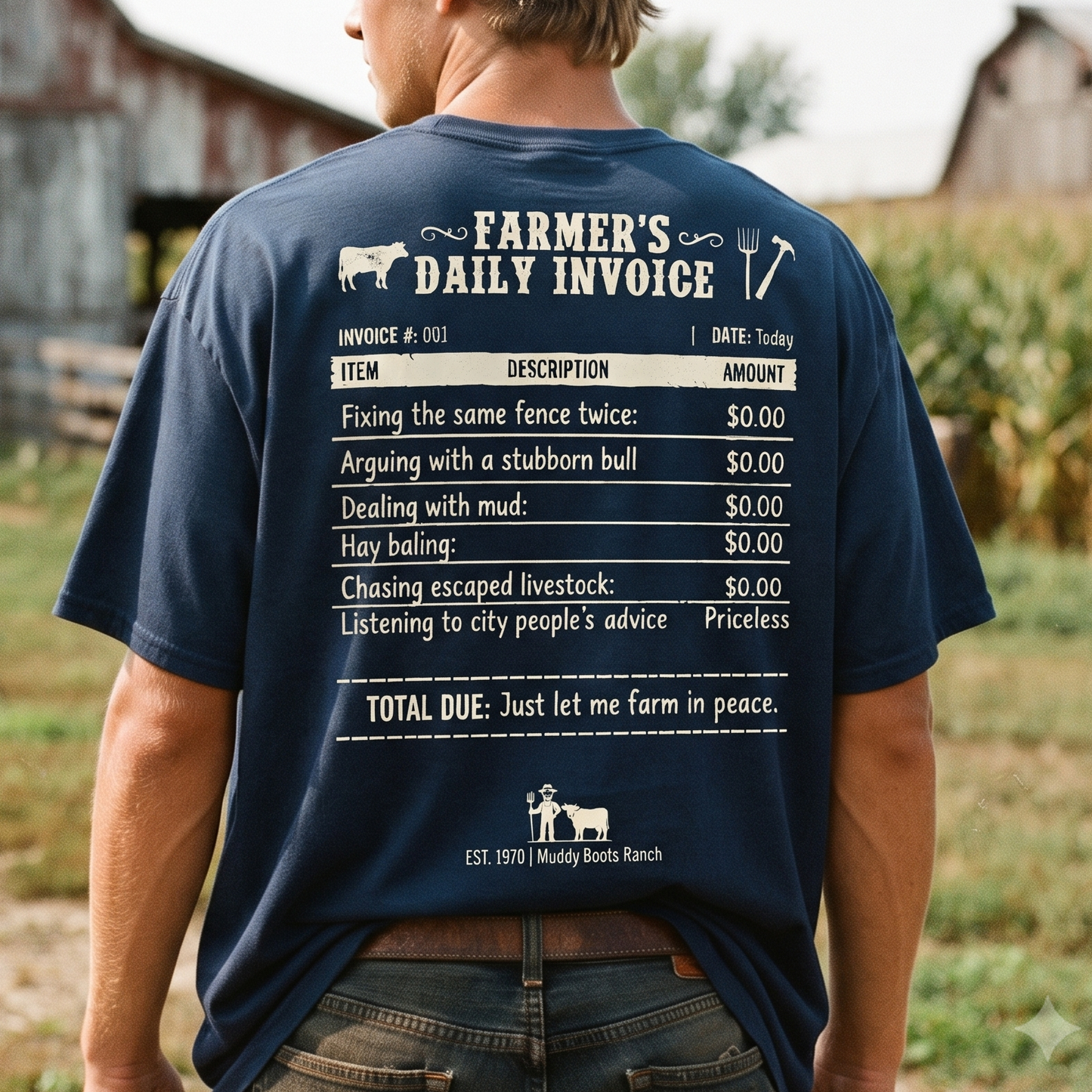 Personalized FARMER’S DAILY INVOICE, Custom Farm Name Shirt