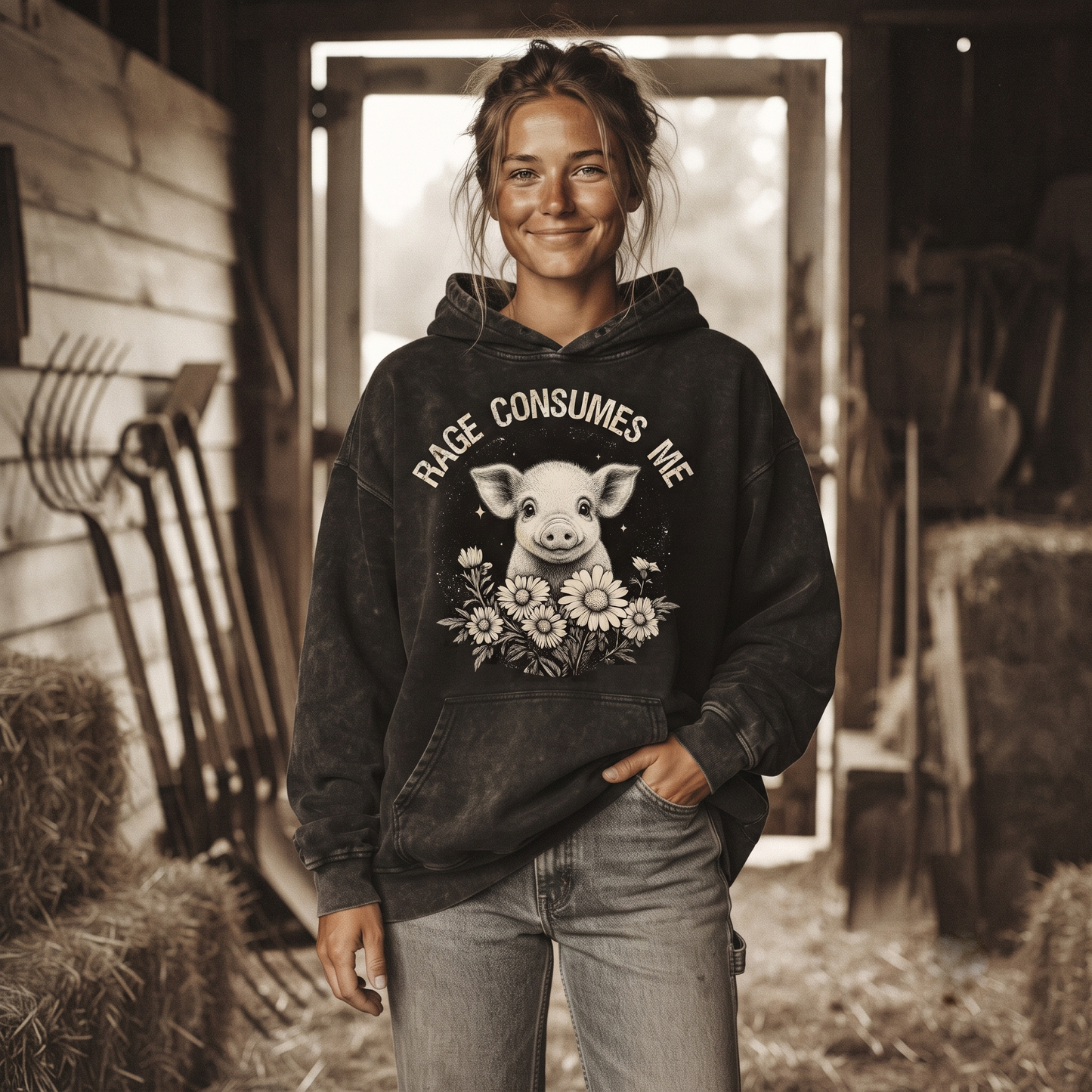 Rage consumes me Unisex T-Shirt, Sweat-shirt and Hoodie for Pig Lovers
