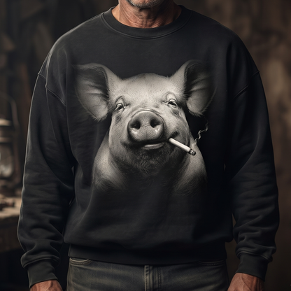 Smoking Pig Unisex T-Shirt,  Funny Comfort Colors Shirt for Pig Lovers