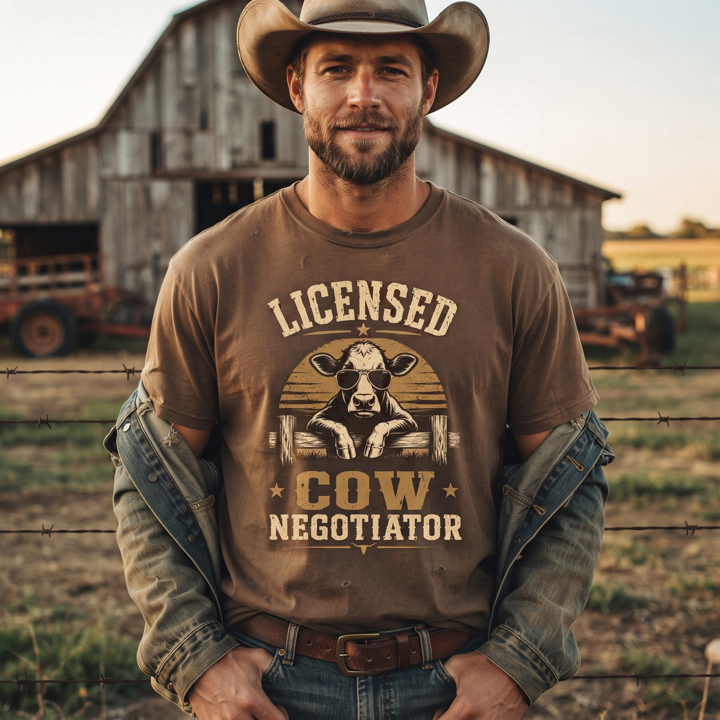 Licensed Cow Negotiator Unisex T-Shirt,  Funny Cow Comfort Colors Shirt