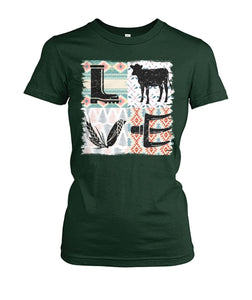 Retro pattern Love Cow Icon  unisex t-shirt , Hoodies for farmers