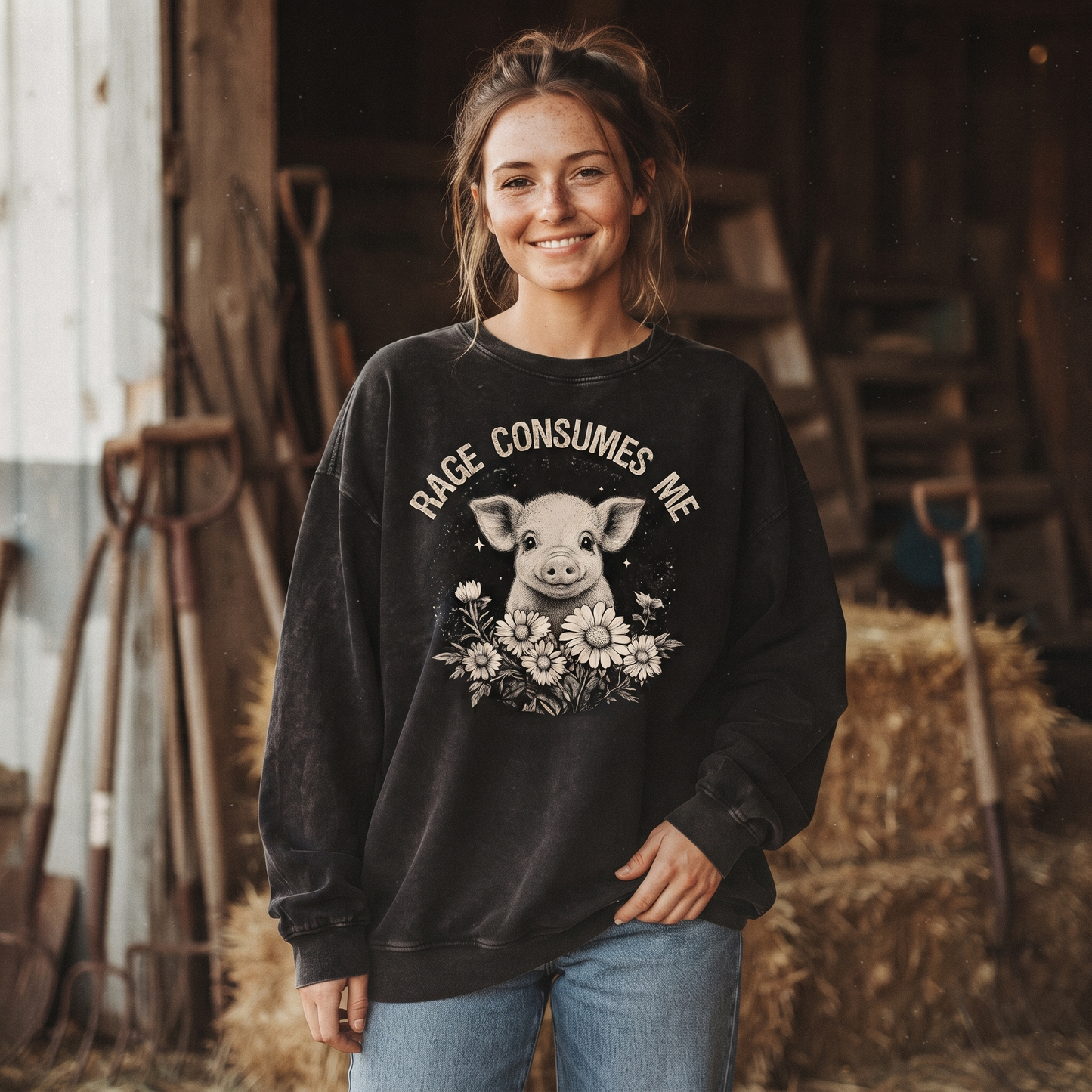 Rage consumes me Unisex T-Shirt, Sweat-shirt and Hoodie for Pig Lovers