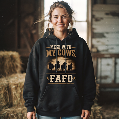Mess With My Cows. FAFO Unisex T-Shirt,  Funny Cow Comfort Colors Shirt