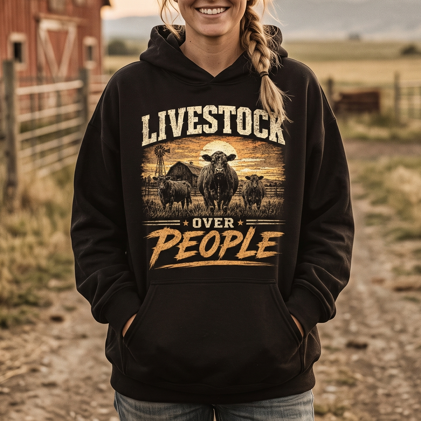 Livestock over People Unisex T-Shirt,  Funny Cow Comfort Colors Shirt