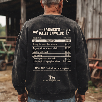 Personalized FARMER’S DAILY INVOICE, Custom Farm Name Shirt