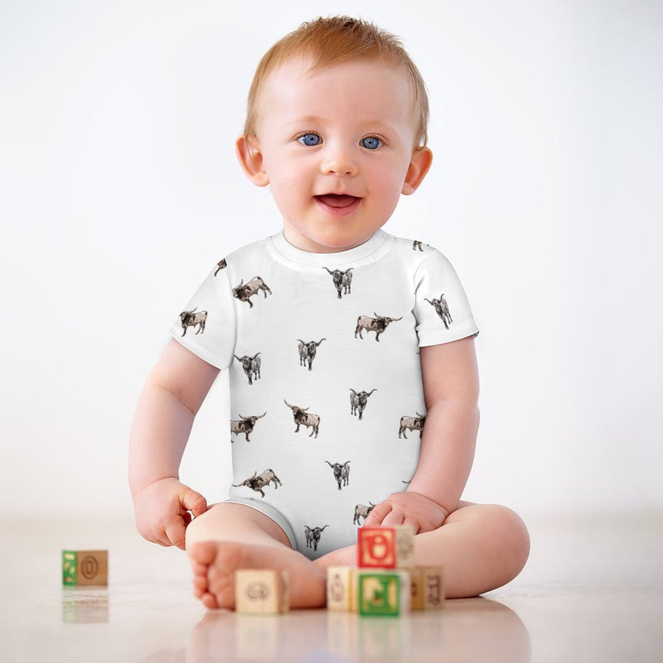 Baby romper Texas Longhorn icon pattern