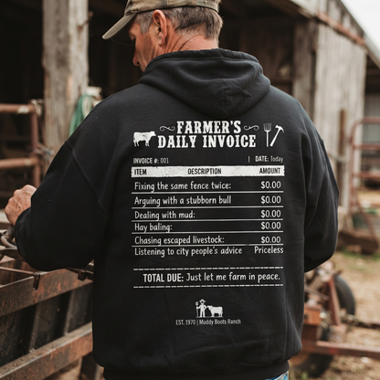 Personalized FARMER’S DAILY INVOICE, Custom Farm Name Shirt