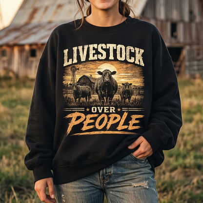 Livestock over People Unisex T-Shirt,  Funny Cow Comfort Colors Shirt