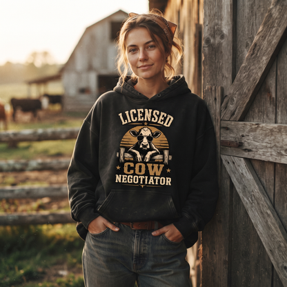 Licensed Cow Negotiator Unisex T-Shirt,  Funny Cow Comfort Colors Shirt
