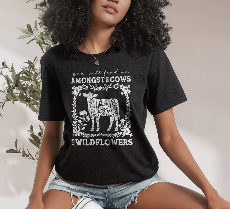 Cows and Wildflowers - unisex  tshirt , Hoodies