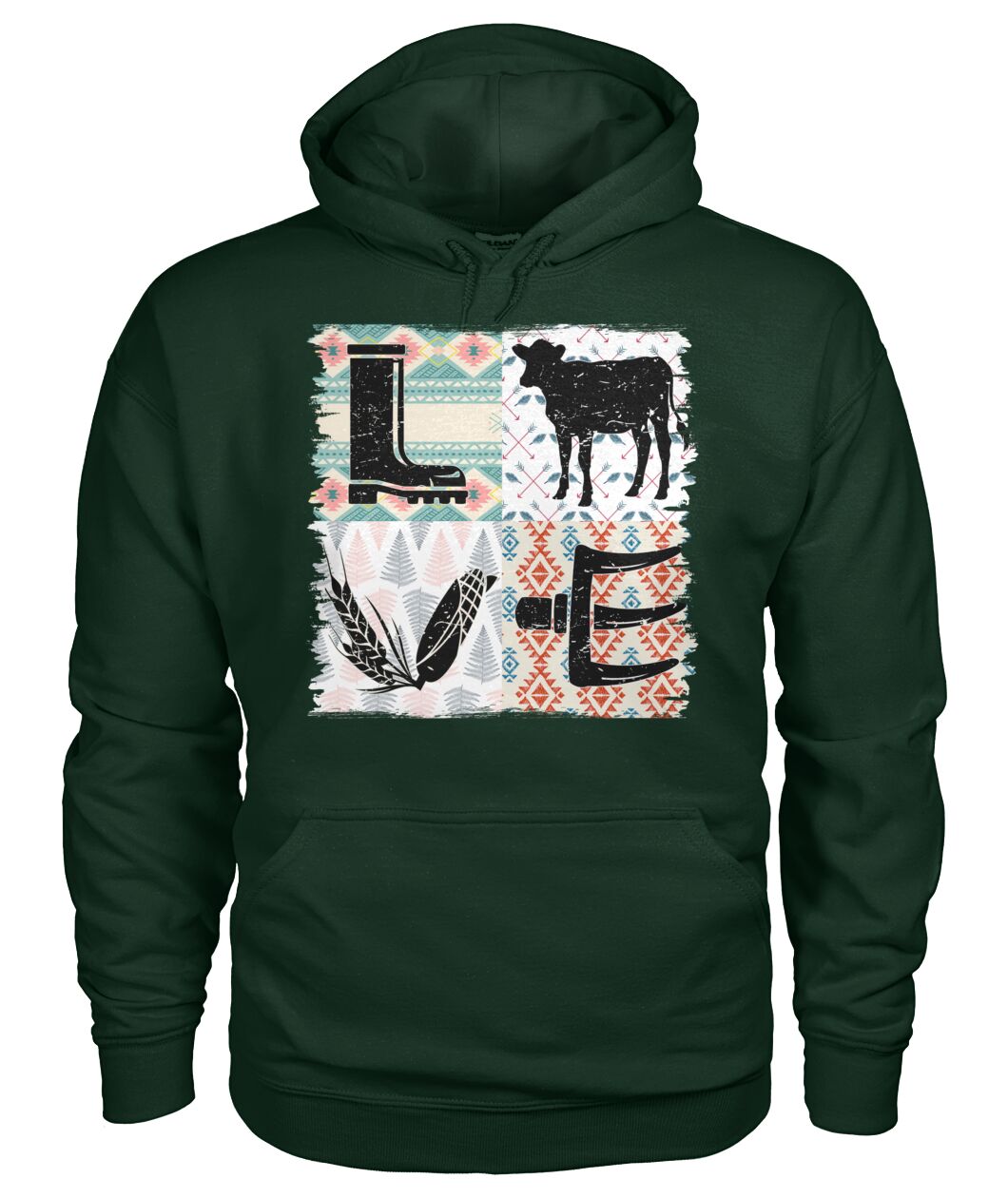 Retro pattern Love Cow Icon  unisex t-shirt , Hoodies for farmers