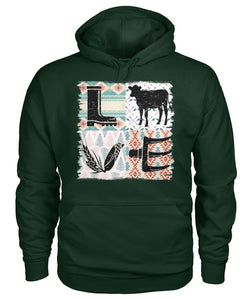 Retro pattern Love Cow Icon  unisex t-shirt , Hoodies for farmers