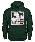 Retro pattern Love Cow Icon  unisex t-shirt , Hoodies for farmers