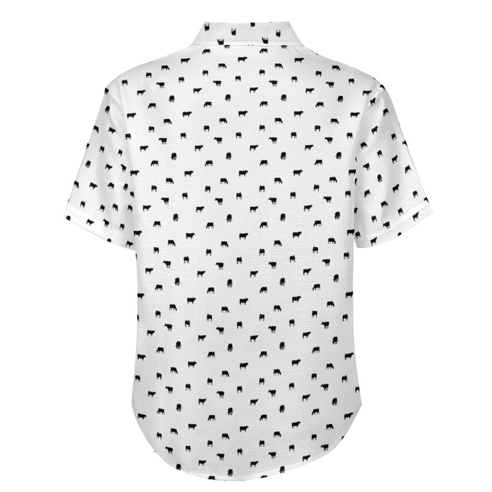Cattle icon pattern - Men's Linen Short Sleeve Shirt for farmers - myfunfarm