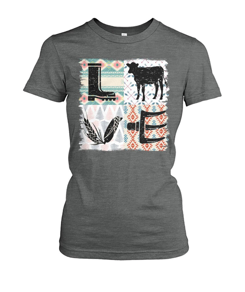 Retro pattern Love Cow Icon  unisex t-shirt , Hoodies for farmers