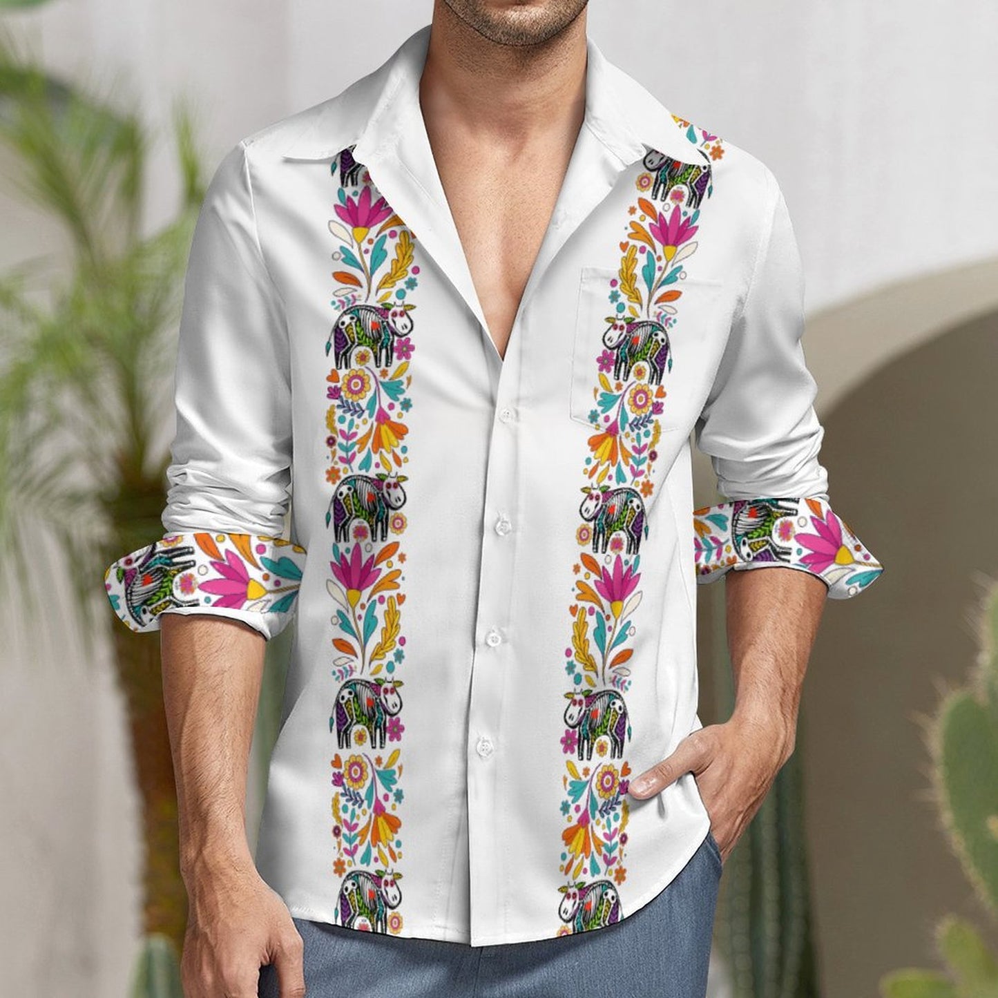 Mexican cow pattern - long sleeve shirt  for farmers - myfunfarm