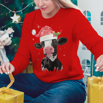 Cute Cow Merry Christmas - Unisex Hoodie, Sweatshirt for Adult and Kid