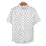 Cattle icon pattern - Men's Linen Short Sleeve Shirt for farmers