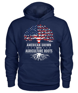 American grown with agriculture roots unisex t-shirt , Hoodies for farmers