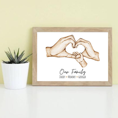 Personalised Family Names Canvas Painting Wall Art Home Decor Gift - No frame