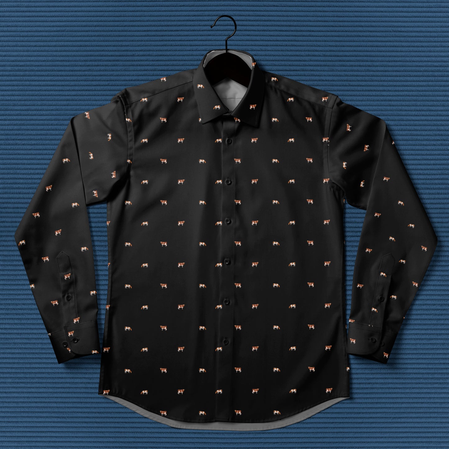 Guernsey cattle icon pattern - Men's Casual Long Sleeve Shirt - myfunfarm