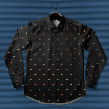 Guernsey cattle icon pattern - Men's Casual Long Sleeve Shirt - myfunfarm