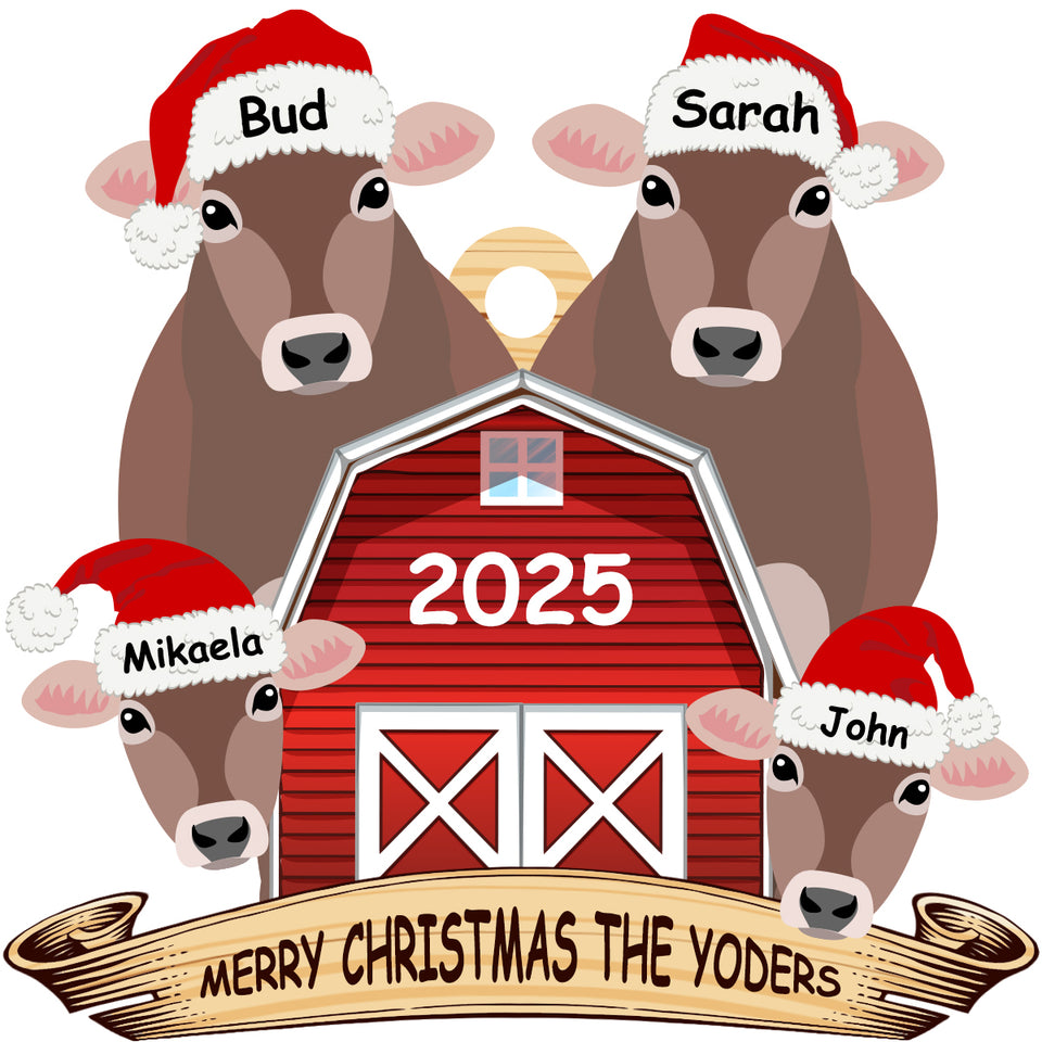 Personalized Wooden Ornament Rancher Cattle Breeds For Christmas