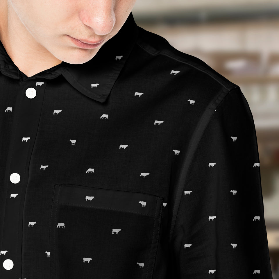 Cattle icon pattern - Men's Casual Long Sleeve Shirt