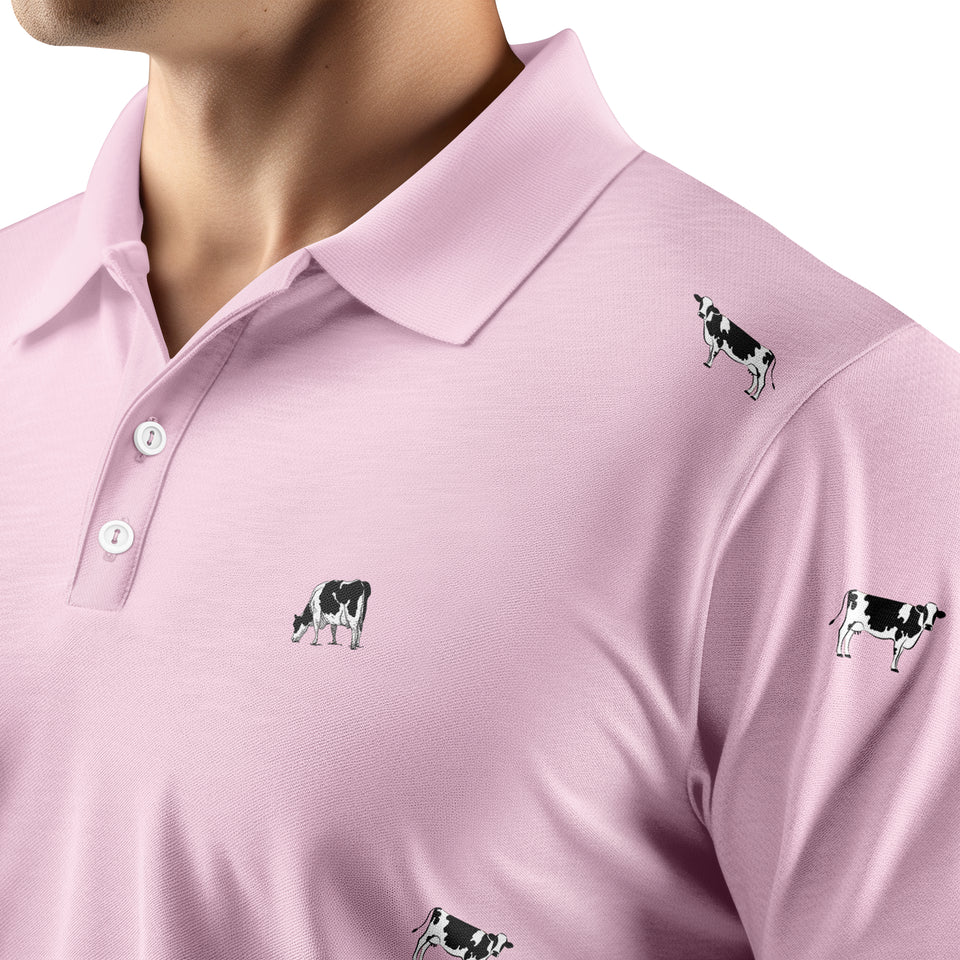 Dairy Cattle icon pattern -Men's and Women's Polo Shirts
