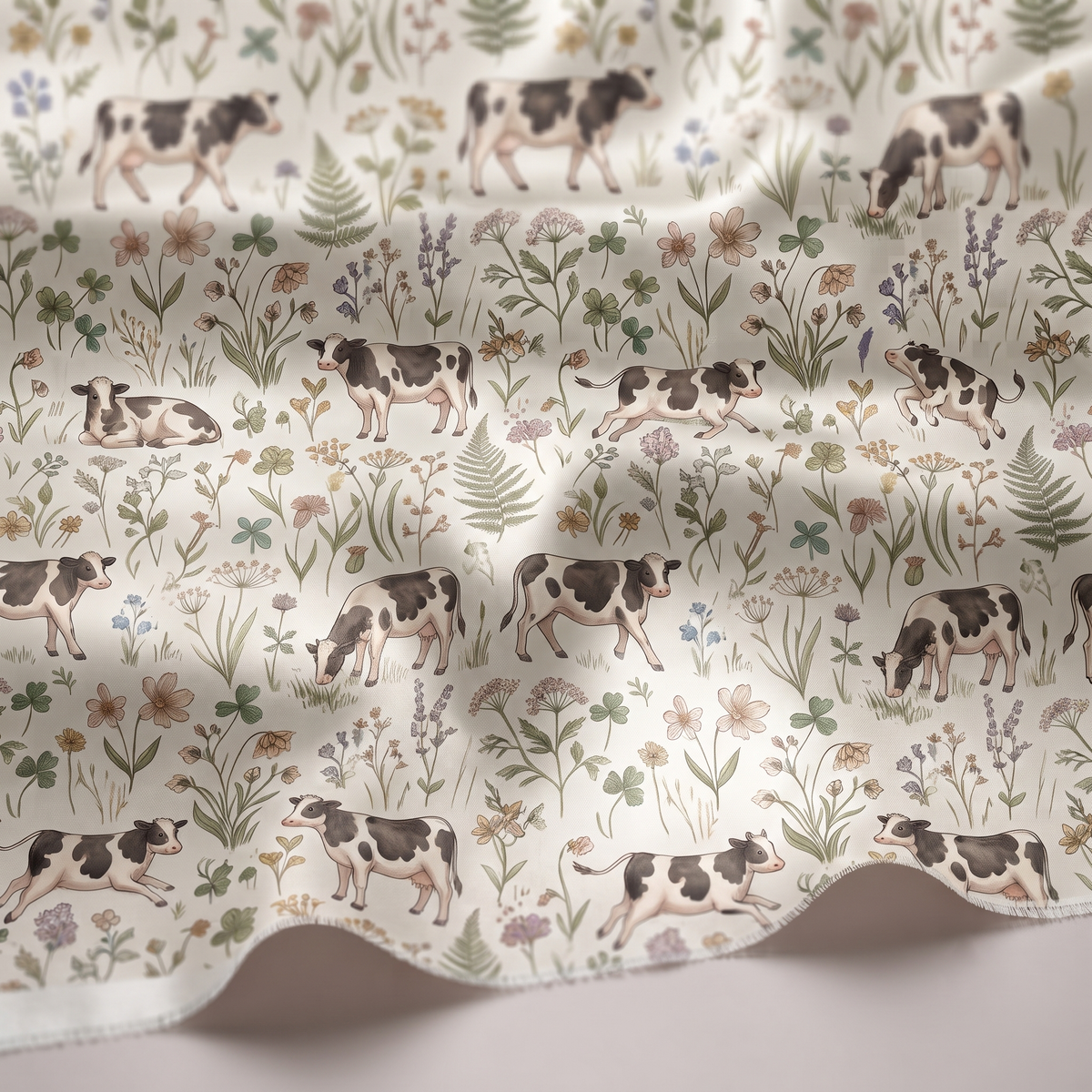 Holstein cute cattle Floral Pattern Pajamas Set Matching Family Farrmer Outfit