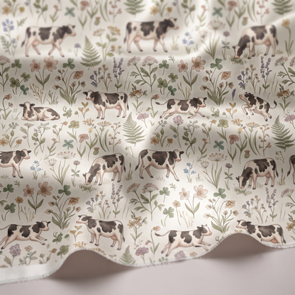 Holstein cute cattle Floral Pattern Pajamas Set Matching Family Farrmer Outfit
