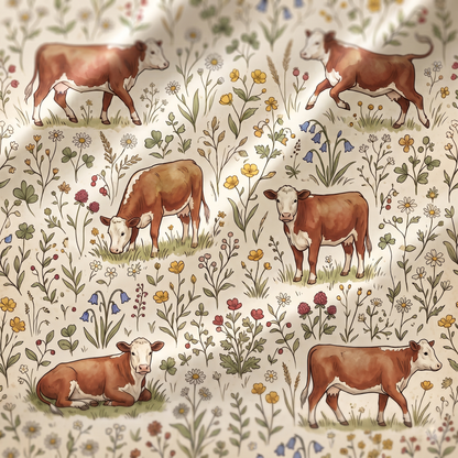 Hereford cattle cute Floral Pattern Pajamas Set Matching Family Farrmer Outfit