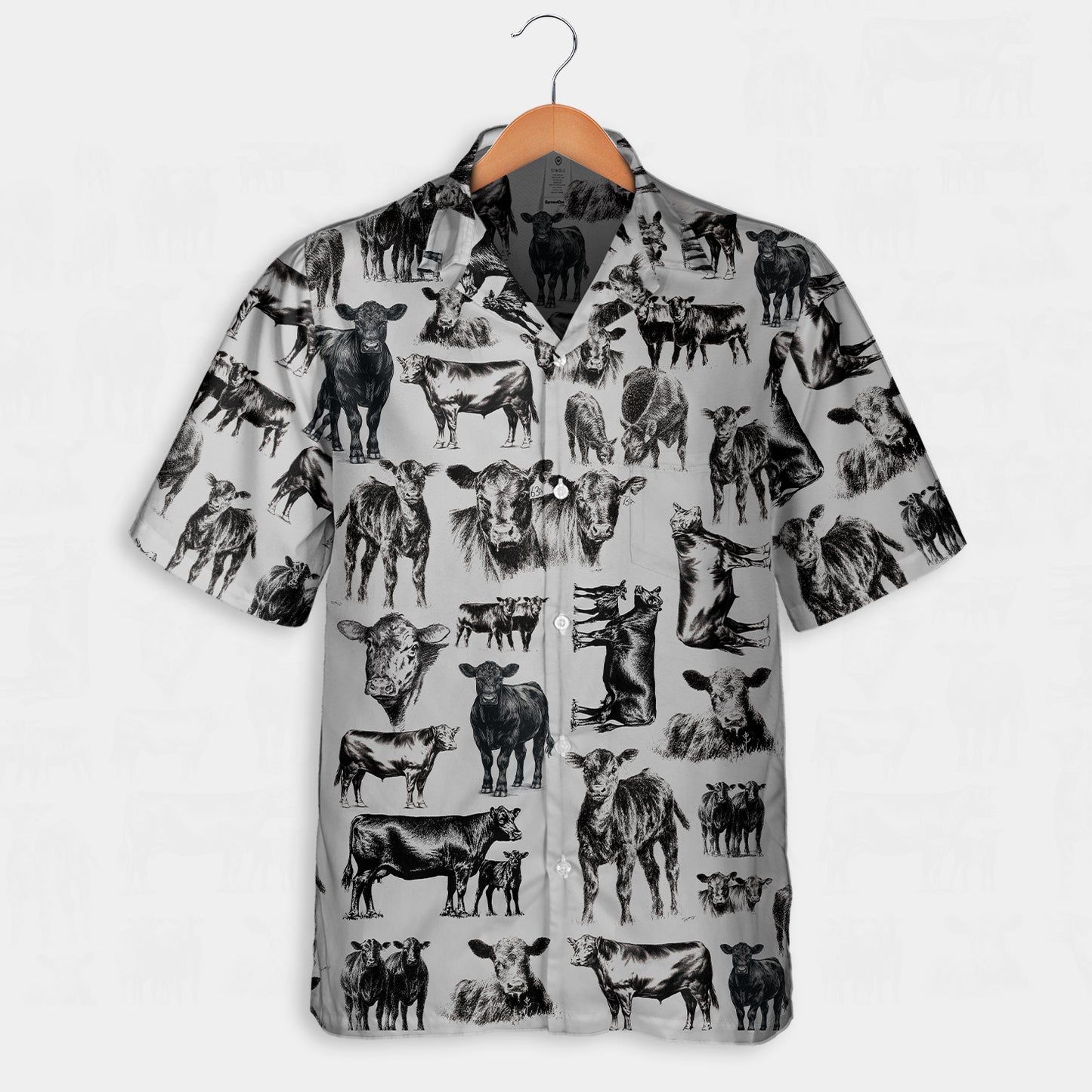 Cattle pattern white and blue, red, green  - Hawaiian Shirt, Shorts for adult and youth - myfunfarm