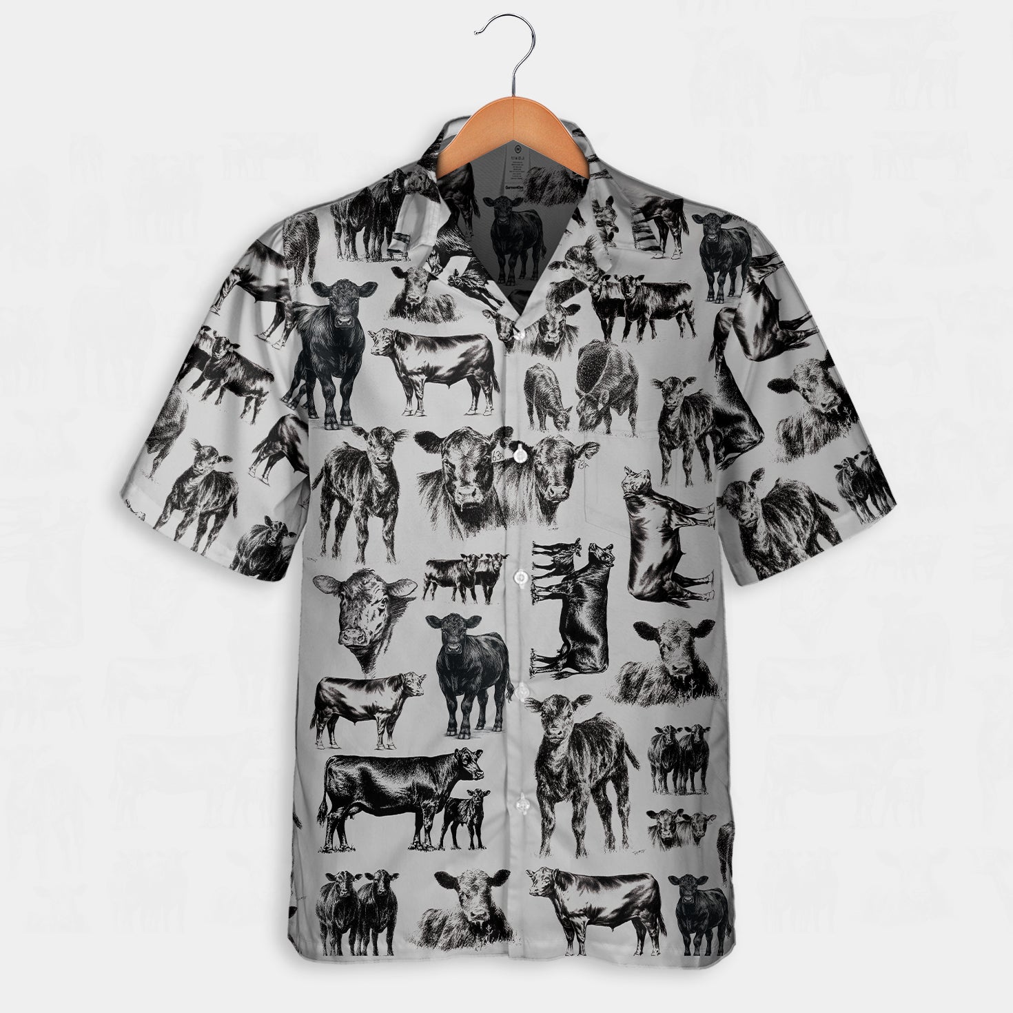 Cattle pattern white and blue, red, green  - Hawaiian Shirt, Shorts for adult and youth - myfunfarm