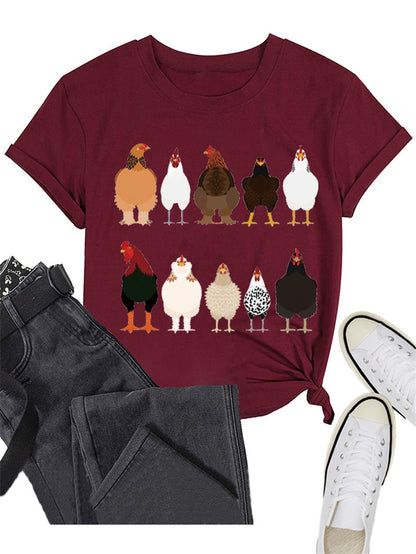 Cute Ten roosters humorous hen Unisex T-shirt - myfunfarm