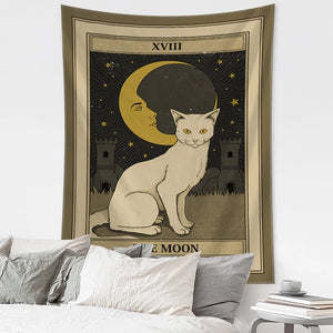 Cat Tarot Tapestry Wall Hanging Home Decor