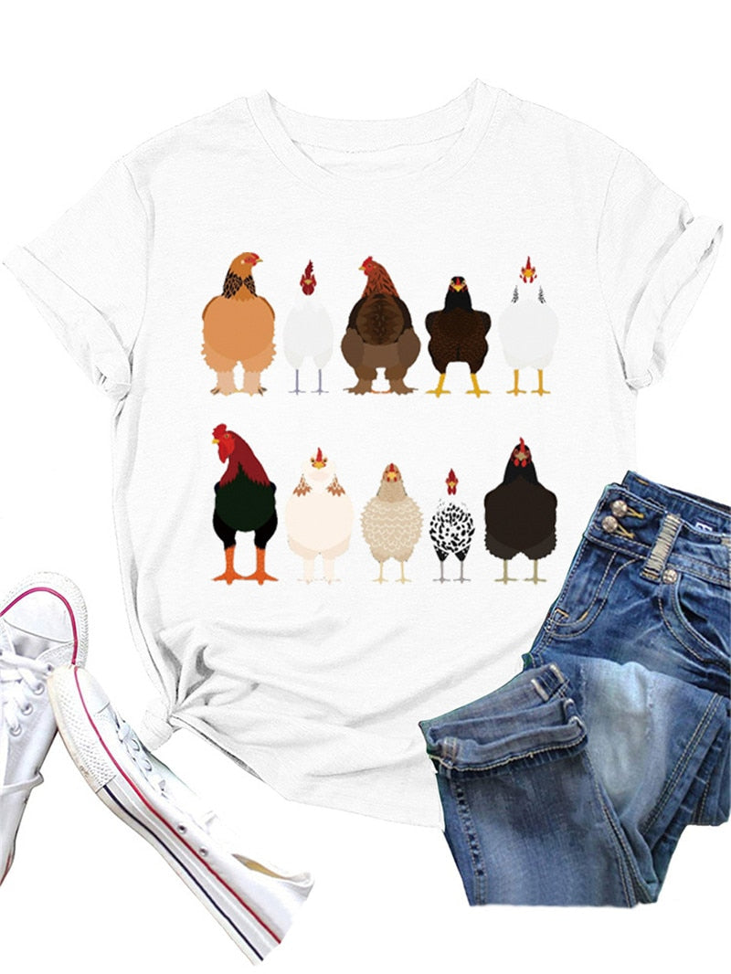 Cute Ten roosters humorous hen Unisex T-shirt - myfunfarm