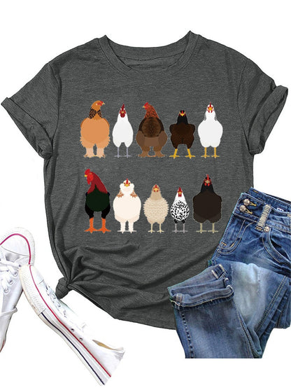 Cute Ten roosters humorous hen Unisex T-shirt - myfunfarm