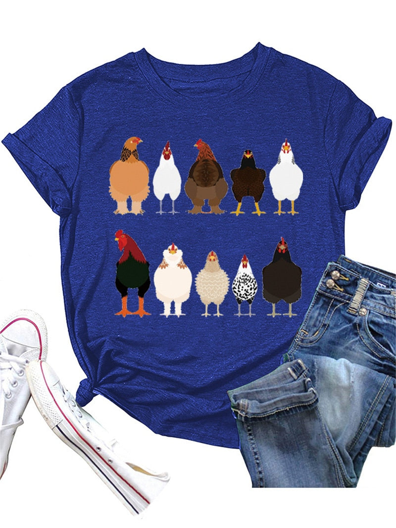 Cute Ten roosters humorous hen Unisex T-shirt - myfunfarm