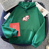 Oversized Hoodie Cute Pig Printed  Thick Warm for pig lovers