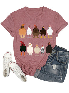 Cute Ten roosters humorous hen Unisex T-shirt