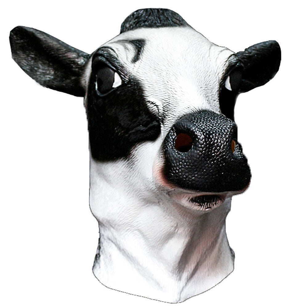 Halloween Latex Cow Head Mask Party Costume