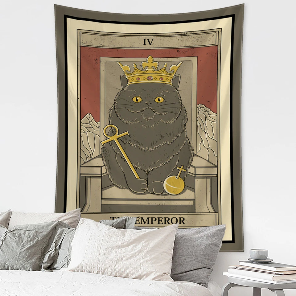 Cat Tarot Tapestry Wall Hanging Home Decor