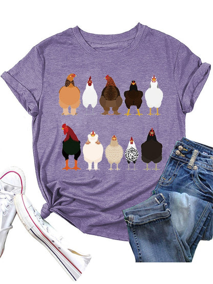 Cute Ten roosters humorous hen Unisex T-shirt - myfunfarm