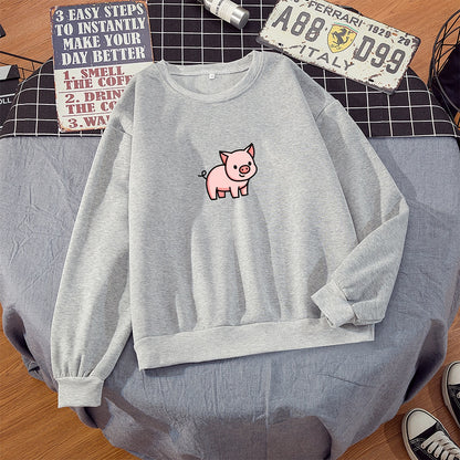 Oversized Hoodie Cute Pig Printed  Thick Warm for pig lovers - myfunfarm